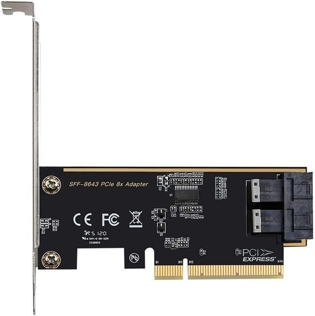 PCI-E からデュアルポート SFF-8643 拡張カード U.2 PCIe から NVMe SSD コンバータ PCIe 3.0 x16 to U.2 (SFF-8643) NVMe 拡張カード – U.2 SSD用4/2/1ポートアダプター、