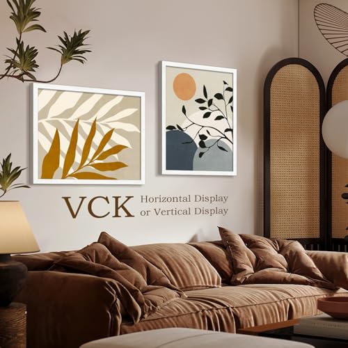 Image of VCK 22x28 Poster Frame Solid Wood White 3 Pack Picture Frames 22 x 28 Inches with Wall Mounting Hanging