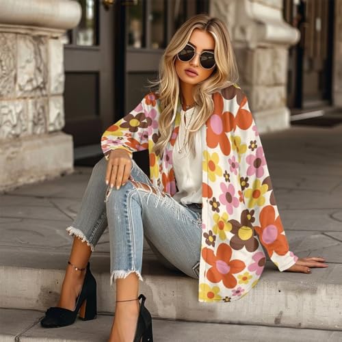 Image of Biyejit Women's Long Sleeve Open Front Cardigan Casual Loose Lightweight Cardigans with Pockets Drape Cardigan