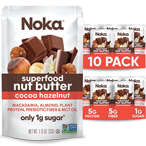 Noka Superfood Nut Butter (Cocoa Hazelnut) 10 Pack, with Cinnamon