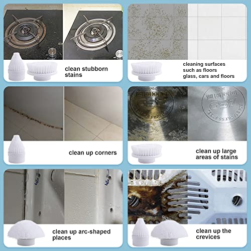 Szfixez Electric Spin Scrubber, Electric Cleaning Brush Scrubber For Bathroom Electric Spin Cleaner With 4 Replaceable Shower Cleaning Brush Heads For Wall, Tile Floor, Bathtub, Toilet, Window #TOP4