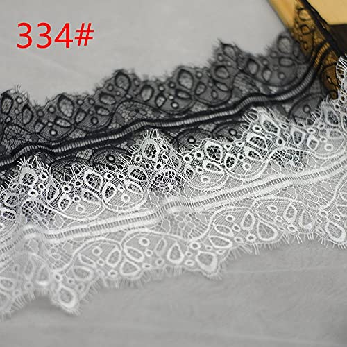 Koronka rzęsowa Vintage, Wstążka koronkowa do rzęs 3 metry, biało-czarna, szerokość 65-80 mm, szycie DIY, wesele(Black 65mm)