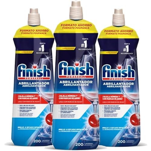Finish Abrillantador Lavavajillas Regular, 3 Botellas De 800 Ml, 600 Dosis-image