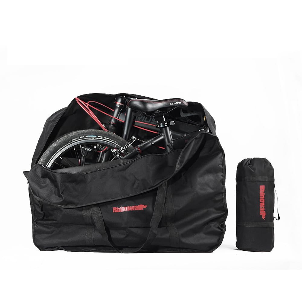 UBORSE Folding Bike Travel Bag, 20 Inch Bike Bicycle Carry Bag, 600D Transport Bicycle Storage Portable Folding Cycling Bags Waterproof for Car Train Airplane Shipping (Black)