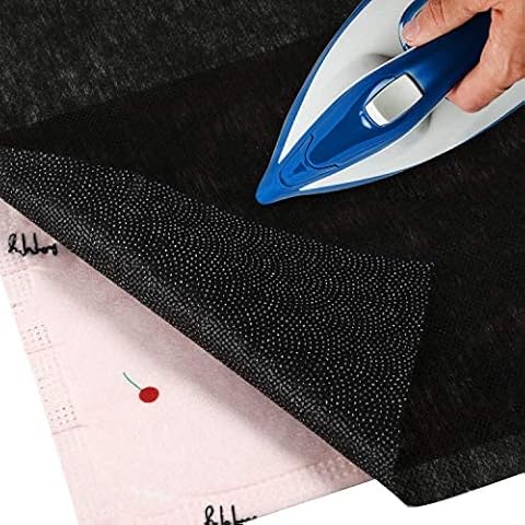 Iron On Fusible Interfacing Fabric Premium Lining Interfacing 99cm Wide (Black, 2 Meter) Cover