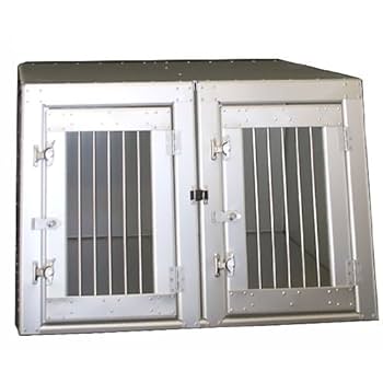 【送料込】アルミ輸送犬舎 ドッグケージ　1頭用 Amazon | 犬用アルミ輸送箱犬舎（アルミ製）No.4 47×78×60cmH 犬