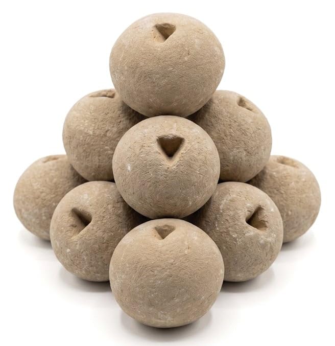 Saunasteine Keramik 15 kg – Rund, 60 mm | Mit Vertiefungen für weichen Dampf | Für Elektro- & Holz-Saunaöfen