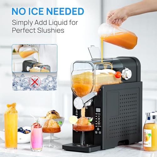 Eismaschine, Slush-Maschine, ohne Eiswürfel, Softeismaschine, automatische Reinigung, LED-Display, perfekt for Milchshakes, Margarita-Smoothies, Smoothies – Bild 3