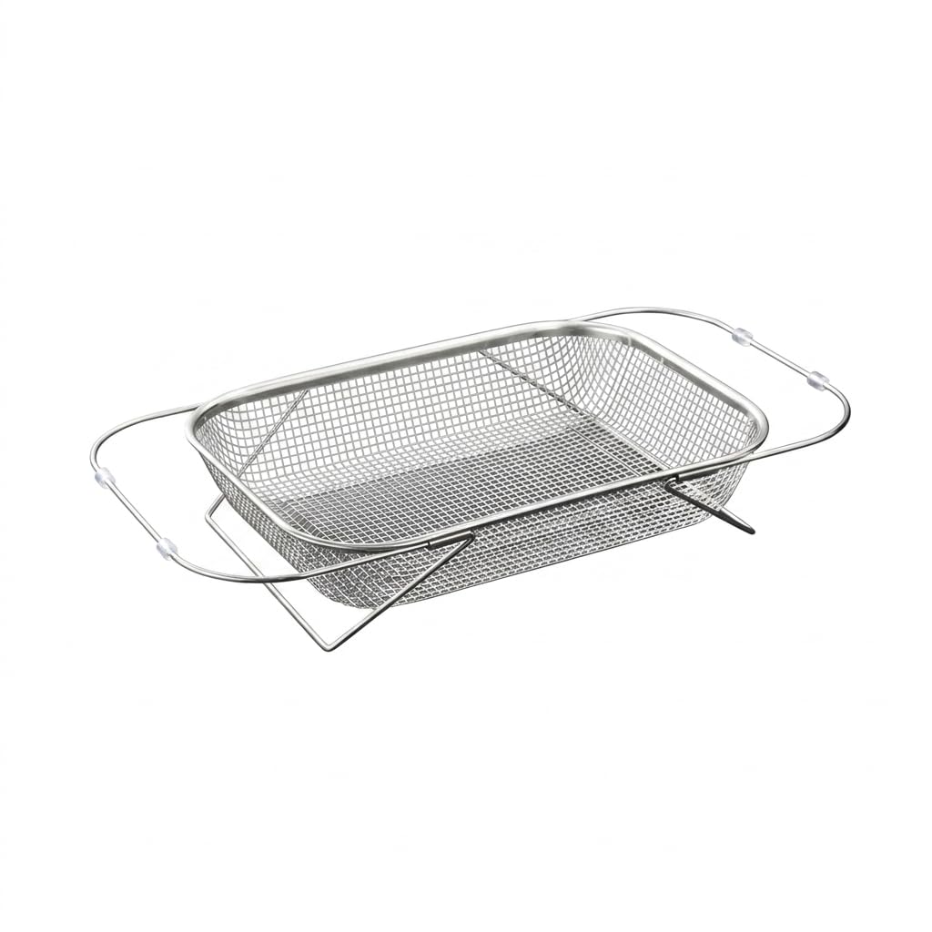 Chosertory Cat Litter Sifter Stainless Steel Litter Fine Mesh Cat Poop Scoop with Filtration Walls Built-In Handle Stainless Steel Cats Litter Scoop for Cats Owners Home Cleaning, Medium (29.5x21x7cm)