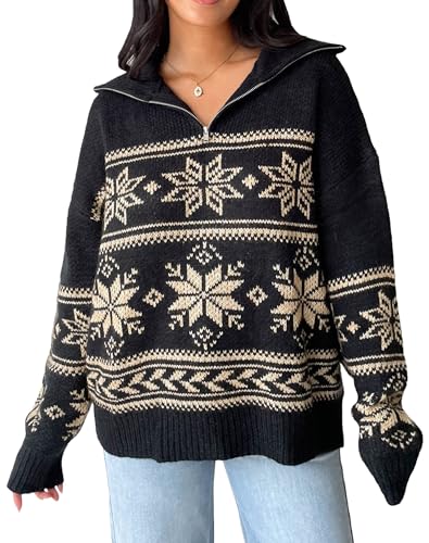 Women Y2K Argyle Striped Pullover Sweater Long Sleeve Vintage Preppy Style Winter Warm Pullover Knitwear