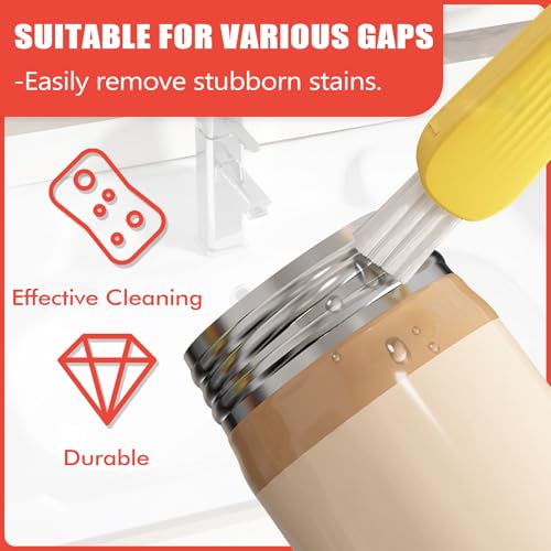 Image of Cup Lid Gap Cleaning Brush 3PCS Bottle Brushes 3 in 1 Cup Lid Gap Cleaner Crevice Cleaning Brush Home Kitchen Crevice Cleaning Tools (3PCS Style 2)