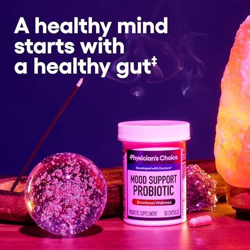 Physician's CHOICE Mood Support Probiotic - Supports a Balanced Mood, Healthy Stress Response & Digestive Health with Prebiotics, Ashwagandha, Vitamin B12, Folate - for Men & Women - 30ct - Image 3