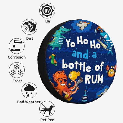 Image of Octopus Underwater World Spare Tire Cover 15 inch Wheel Cute Octopus Red Fish Swimming Protectors Weatherproof Universal for Trailer Tire Cover Rv SUV Truck Camper Travel Trailer, STC055