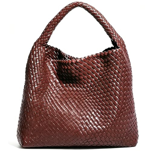 Image of Geelyda Woven Tote Bag for Women with Purse, Fashion Shoulder Hobo Underarm Bags, Large Woven Handmade Work Commuter Day Bags