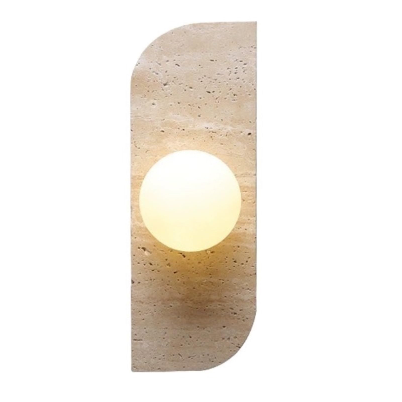 FEITENGDA Vintage Yellow Travertine Wall Sconce Rectangular Glass Shade Wall Lamp Dimmable Single Head Wall Light 3 Styles Available for Bedroom Nightstand Entryway Corridor Living Room(Single Head)