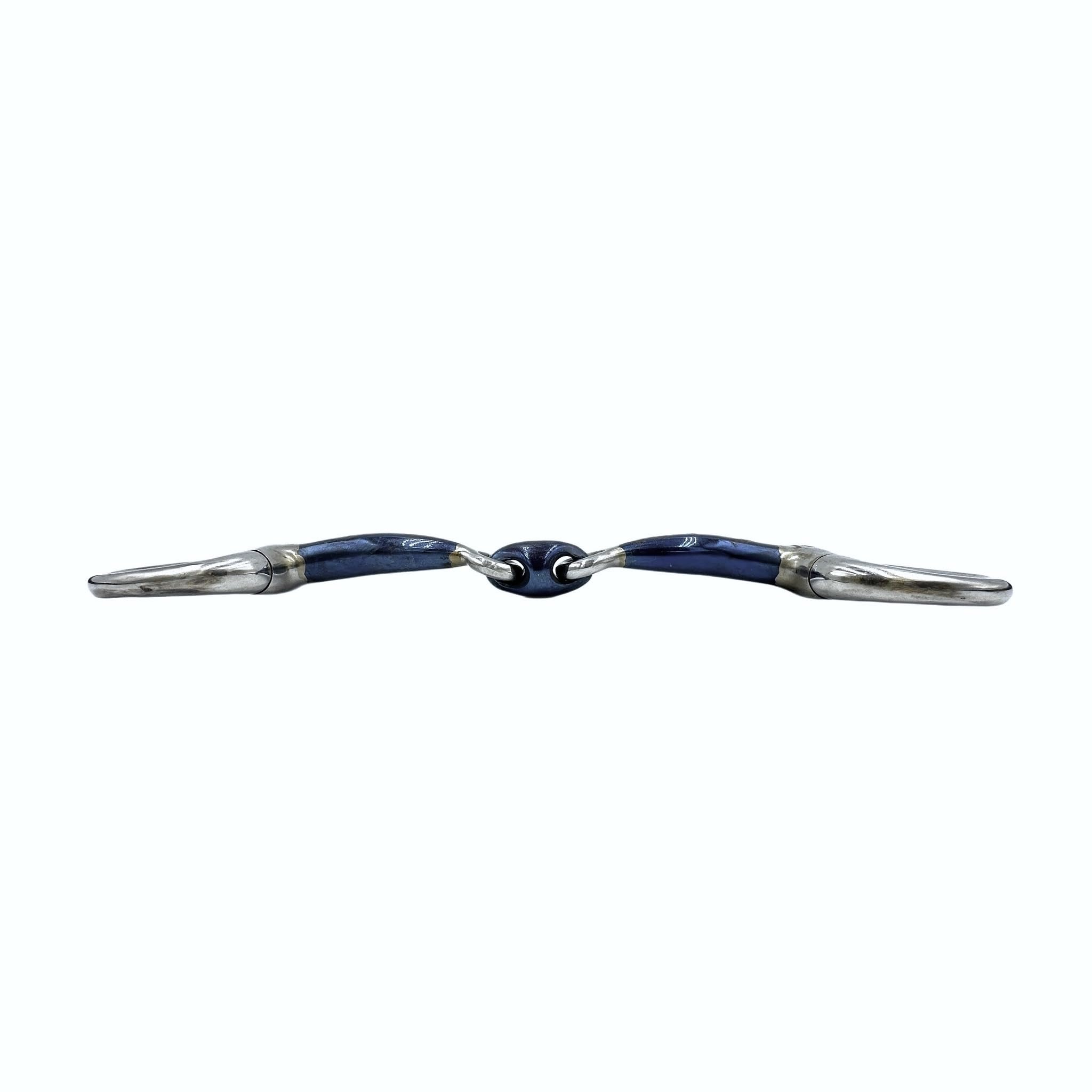 ES0166 JW Gebiss Sweet Iron Olivenkopfgebiss Olivenkopftrense Doppelt Gebrochen aus Edelstahl Ringdurchmesser 50 mm Gebissstärke 13 mm (14.5 cm)