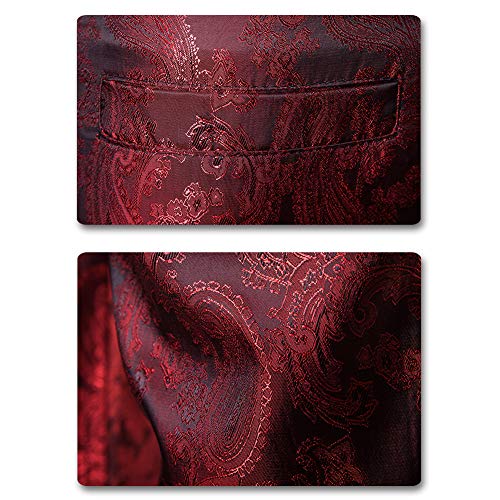 Men's Stylish Paisley Flat Front Casual Jacquard Dress Suit Pants4