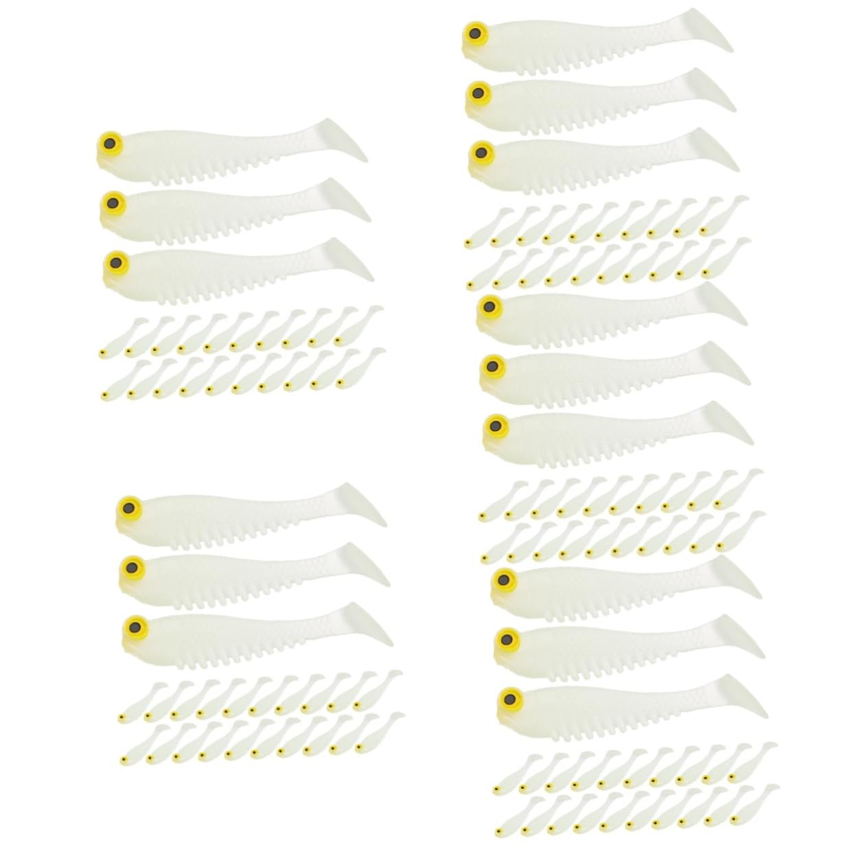 ABOOFAN 200pièces Leurres Artificiels Lumineux Sinking pour Eau Douce Et Appâts De Réutilisables Tails