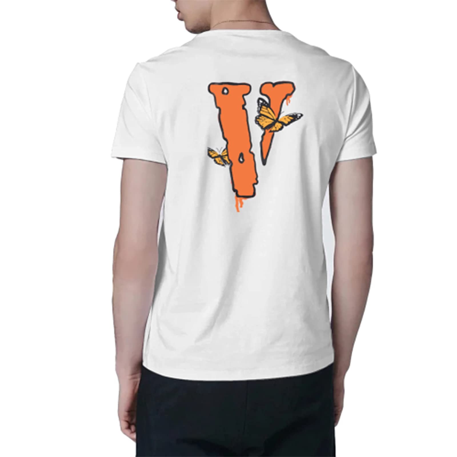 Vlone Men's Short Sleeve T-Shirt Not Easy to Shrink Durable Fashionable White