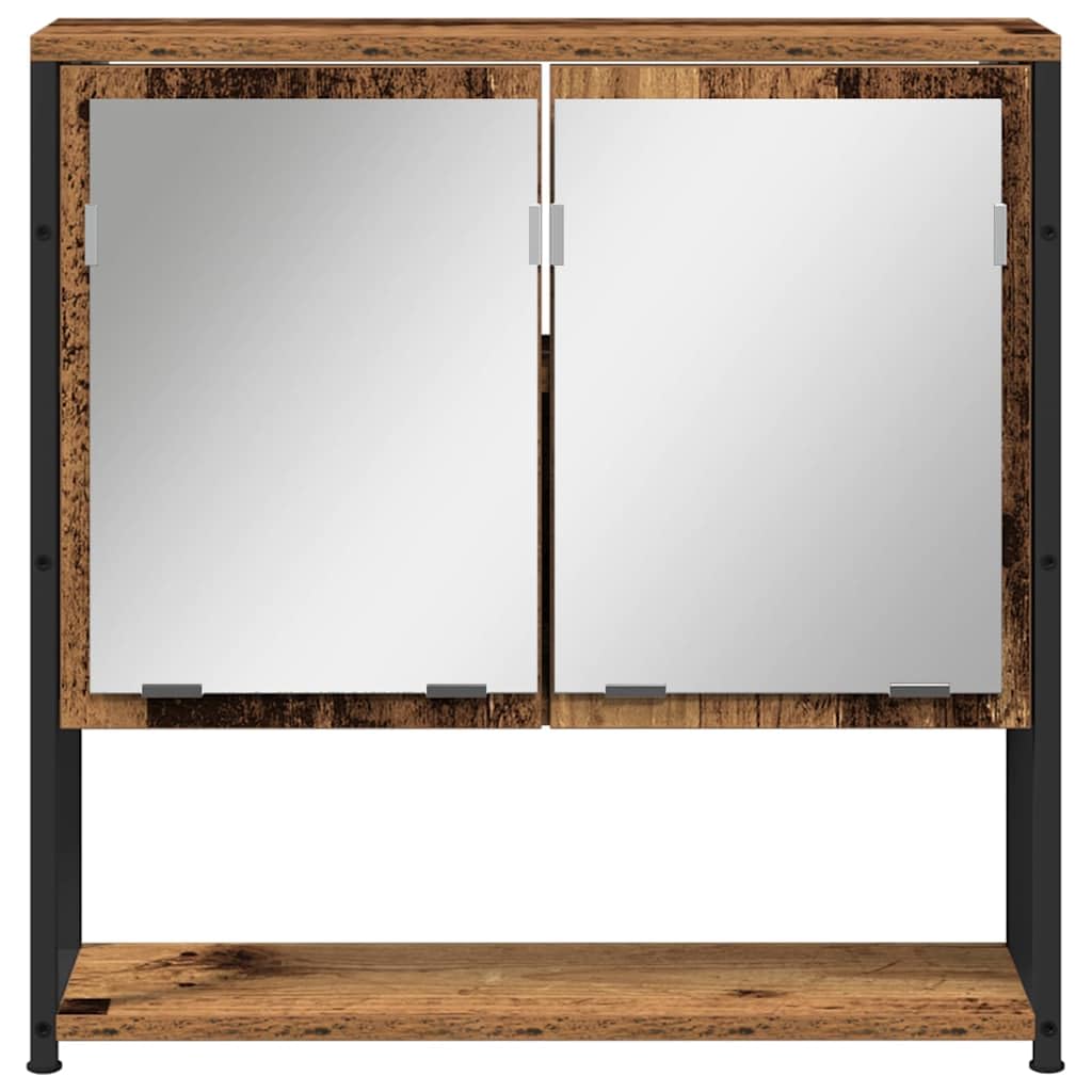 Zestaw mebli łazienkowych, brązowy, materiał drewnopochodny z szafką pod umywalkę i regałem z drzwiami, 60 x 30 x 60 cm, oszczędność miejsca, wiszące, z miejscem do przechowywania i szafką z