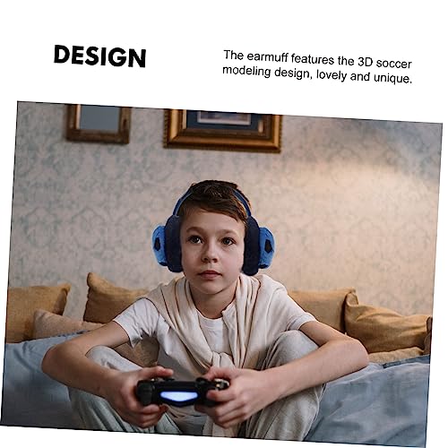 BESTYASH Soccer Shape Winter Earmuff for Boys Lightweight Warm Outdoor Ear Cover Cute Football Design Comfortable Soft Ear Warmer for Cold Weather Blue Black3