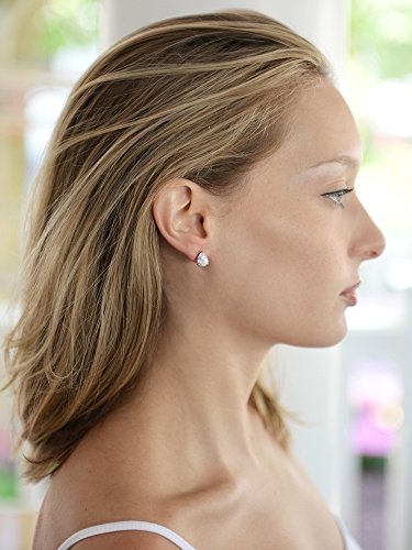 Mariell Gold Cubic Zirconia Stud Earrings, Pear Shape CZ Crystal, 2 Carat Imitation Diamond Stud Earring4