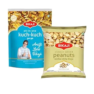 Kuch-Kuch (All In One) 1000g and Salted Peanut 200g Combo of 1200g (42.33Oz) – Authentic Indian Snacks Family Pack | Crunchy Namkeen, Party Mix, Bar Snacks & Tea-Time Treats