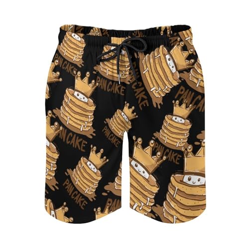 Pancake King Pancake Men's Swim Trunks Quick Dry Beach Shorts Board Shorts Bathing Suits with Pockets3