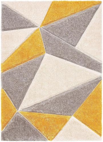 Image of SAGON Anti-Skid Shaggy Carpet Rug for Home | Ultra-Soft Plush Floor Mat for Living Room & Bedroom | Non-Slip, High-Density, Cozy Luxury Decor| 6 x 9 Feet Yellow - T