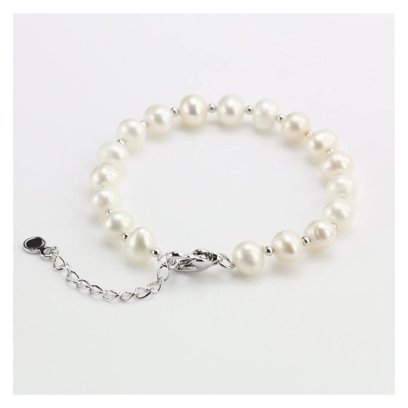 Perles d'eau douce blanche bracelet 7-8mm pour tenue de fête - 6