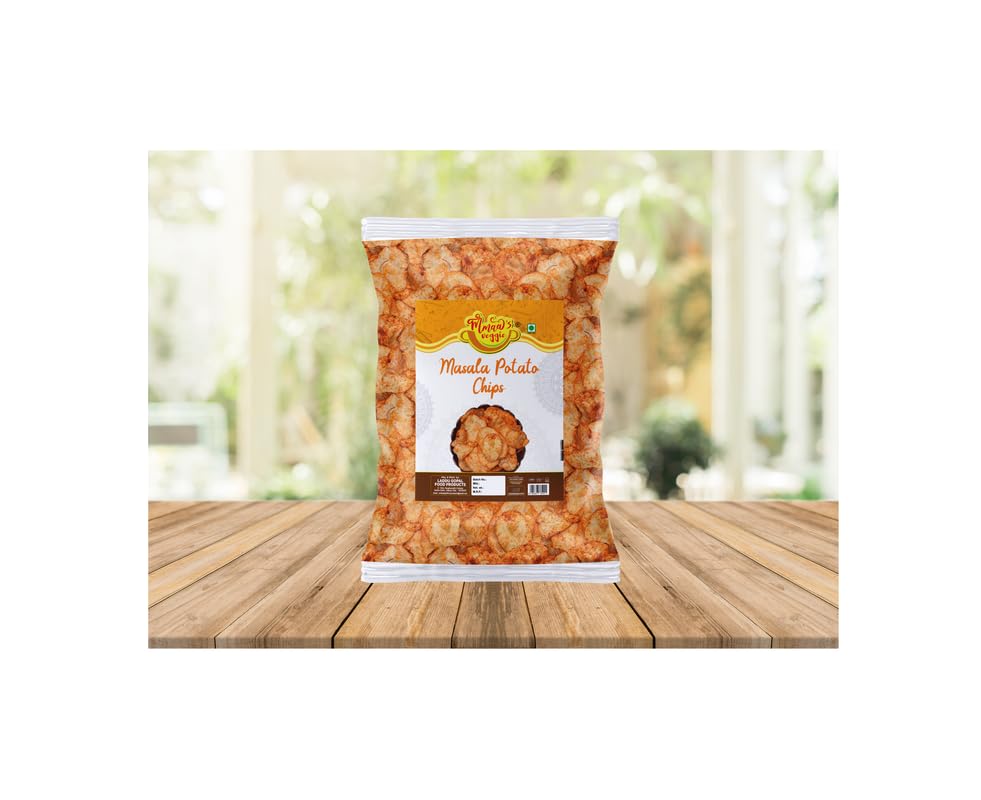 Mmaa's Veggie Marwar's Organic Ready to eat Namkeen Potato Chips Spicy | Red Chilli Aloo Chips | Low Fat Masala PATTA Wafer | Tasty Yummy Snack Healthy Snack | Batata PATTA Wafer Chips-150g*2Pack