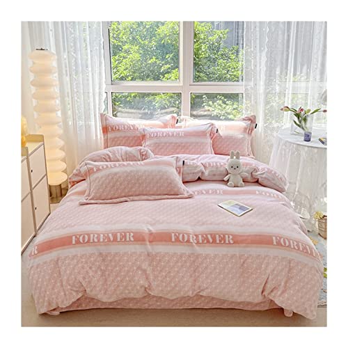 Fundas Nórdicas De Microfibra Extra Suaves Juego De Cama De 4 Piezas De Terciopelo Engrosado con Edredón con Cierre De Cremallera (Color: F06, Tamaño: Sábana De 2,0 M -220x240 Cm) (J010 Sábana De 1,8