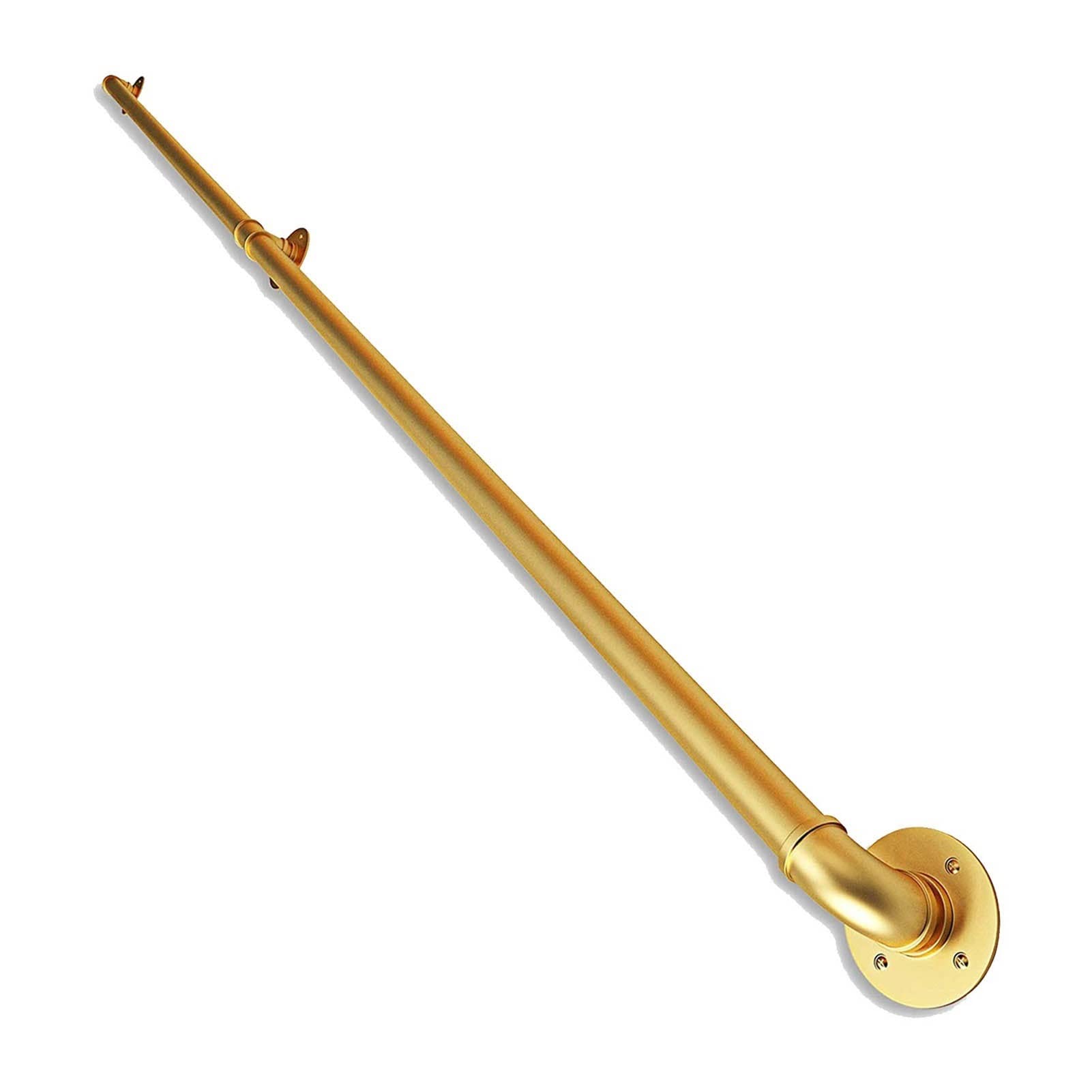 Jdyhfkwp Onecolor Wrought Iron Handrail For Stairs Steps Indoor Outdoor Non Slip Wall Mounted Grab Rail Gold 18Ft/540Cm