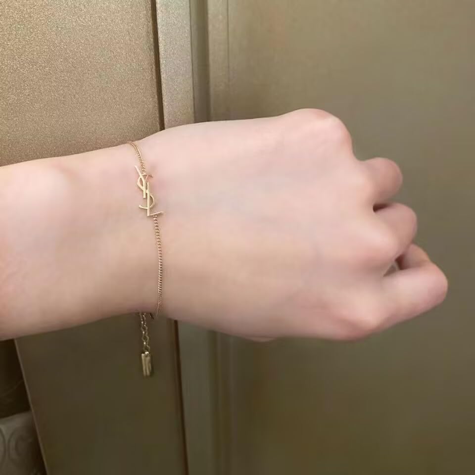 Luxury Gold Initial Bracelet for Women, Dainty Gold Link Bracelet, Trendy Minimalist Chain Bracelet for Jewelry Gift3