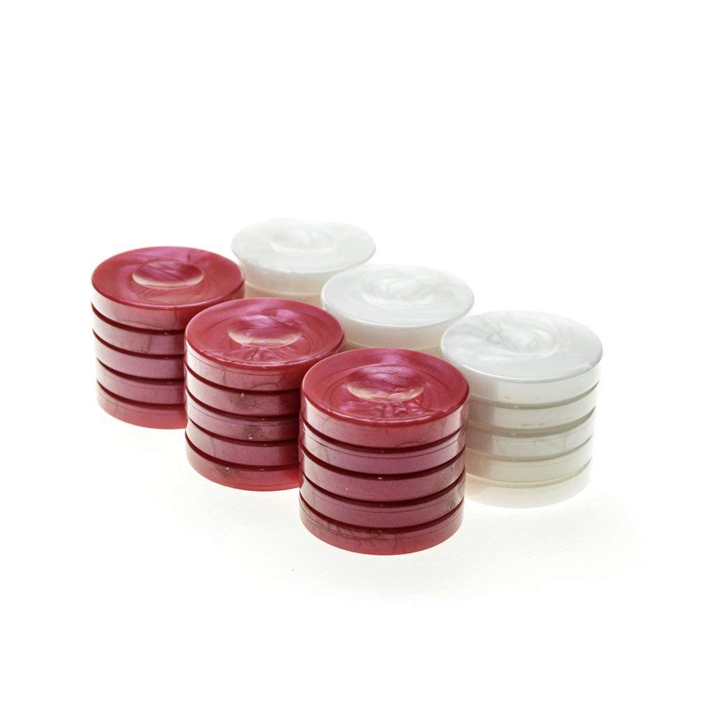 Piezas de Backgammon 'Color Rojo Perla' - 36 mm