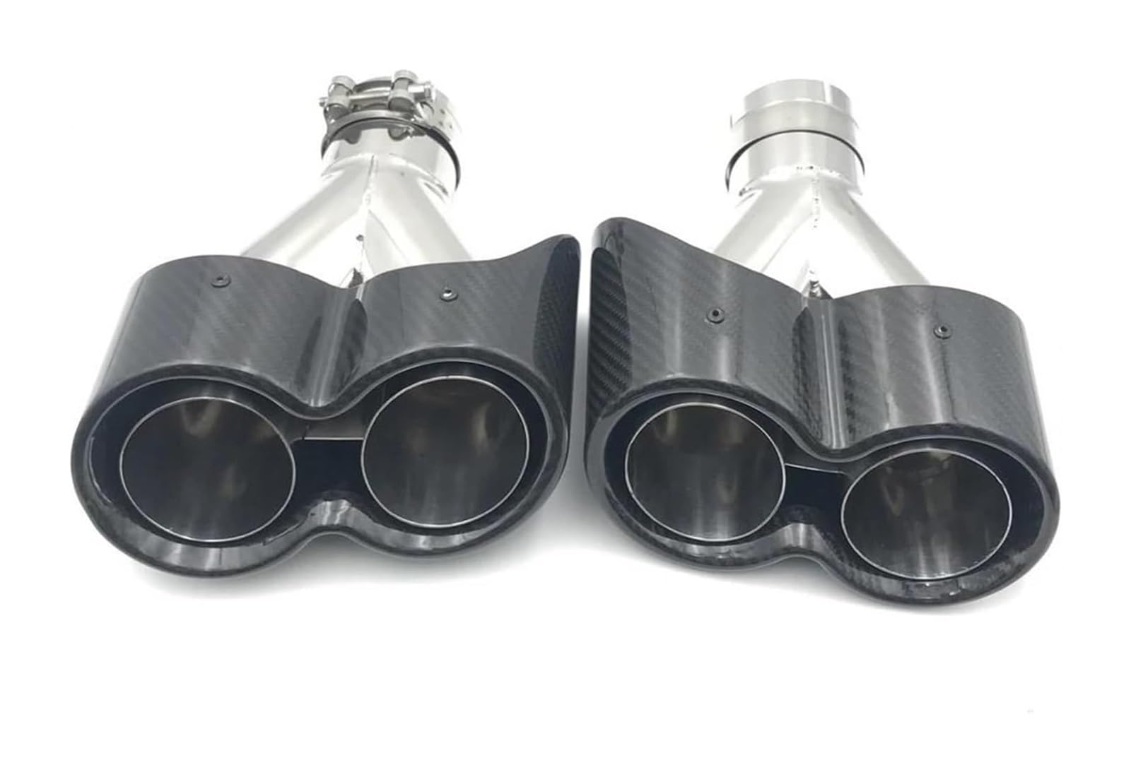 Terminale Scarico Doppio In Acciaio Inossidabile Al Carbonio Lucido Universale Modello Y Per Tuning Auto 1 Paio Tubo Di Scarico Auto