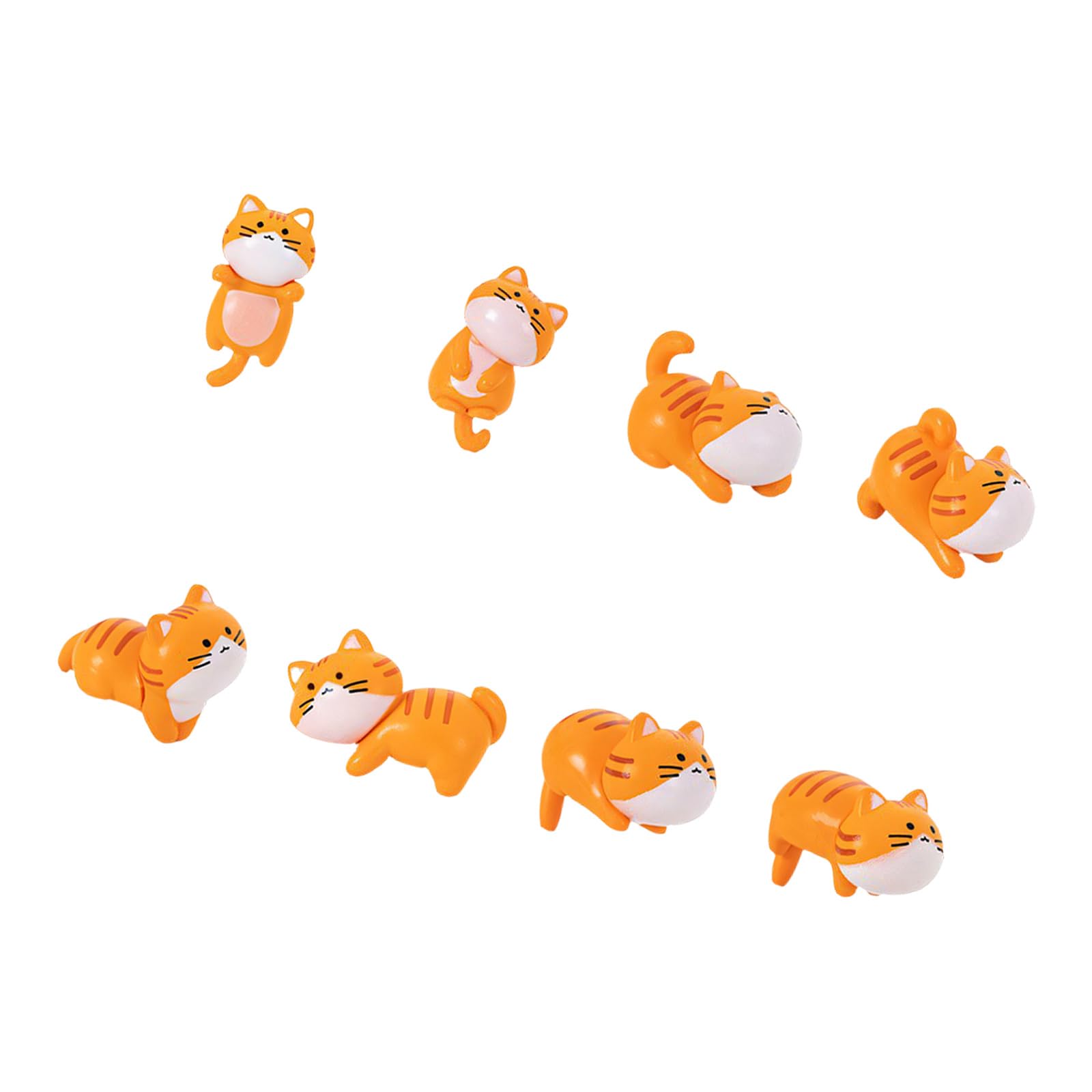 HZBB 8Pcs Elegant Small Cats Figure PVC Decorative Animal Figurines Ornaments for Home Interior Vehicle Dashboard Accessories Cats Figurine