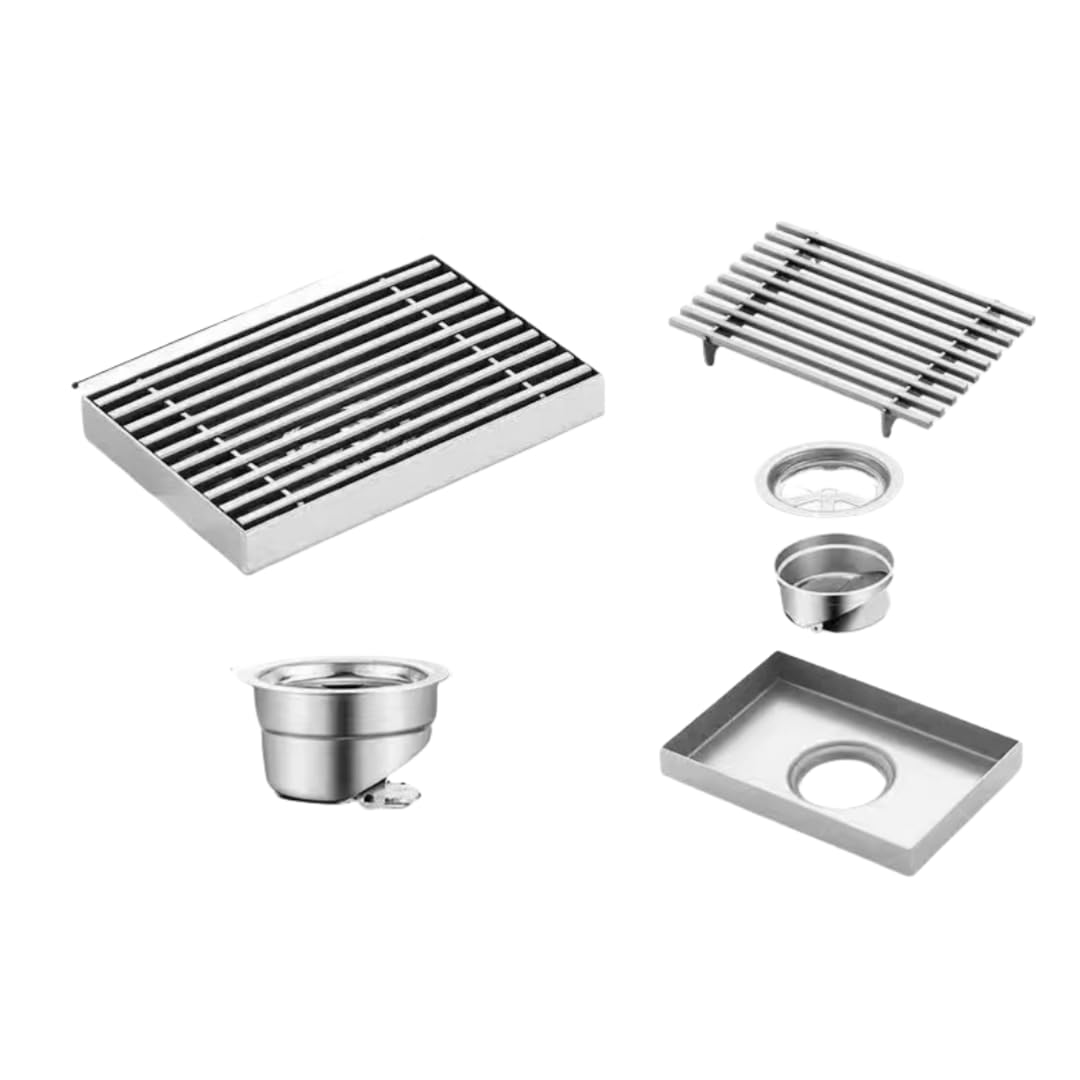 KJdxfhFH Bathroom floor drains, Anti Blocking Drain Brushed Outdoor Large Diameter Floor(10 * 15cm)