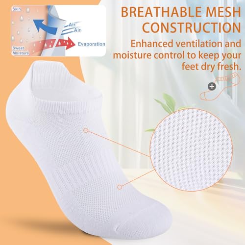 Heatuff 7 Pairs Ankle Socks for Women Athletic Running Cotton Low Cut Sports Tab Socks3