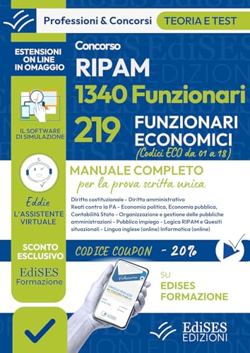 Concorsi RIPAM 2026: 1340 Funzionari - 219 Funzionari economici: Teoria e test per la prova scritta unica