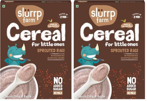 Image of SLURRP FARM No Added Sugar,No Salt,Sprouted Ragi Powder,250 Gram (Pack of 2)