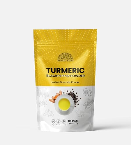 Curcumina de cúrcuma con pimienta negra en polvo, 8.01 oz (8 onzas), mezcla de bebida instantánea en polvo, cúrcuma curcumina