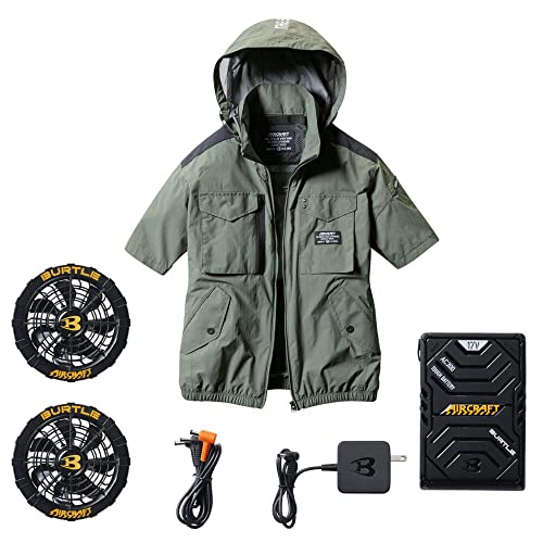 Burtle 空調服(半袖)ファン2個 バッテリー付き 17V Burtle 空調服(半袖)ファン2個 バッテリー付き 17V バートル