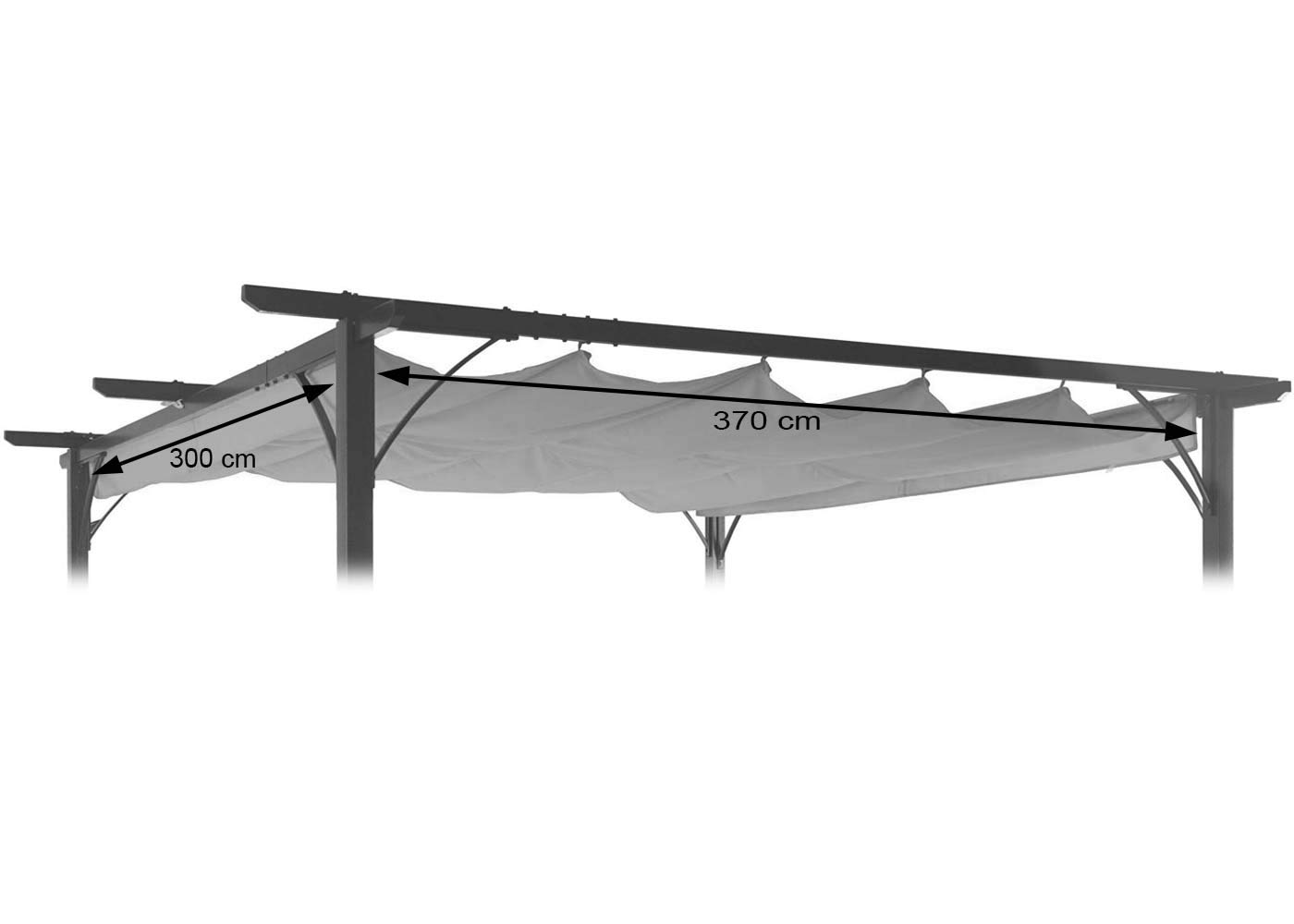 Zapasowa poszewka 370 x 300 cm na dach pergoli pawilonu HWC-C42 3,5 x 3,5 m – brązowo-taupe