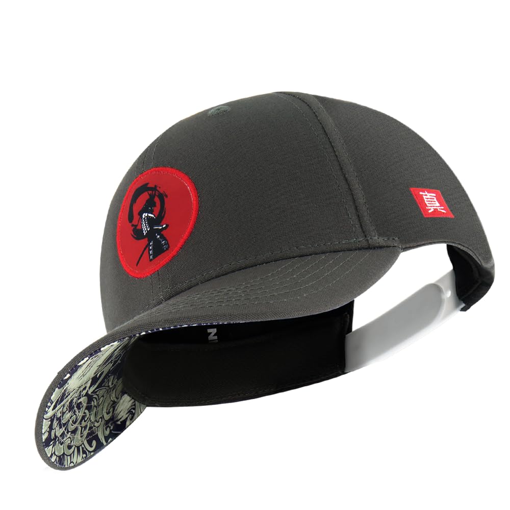 Nebelkind Basecap-Herren Damen, Baseball Cap mit Patch, Samurai, Einheitsgröße OneSize Größenverstellbar Unisex Baseballkappe, Casual Streetwear Style Cap mit gebogenem Schirm