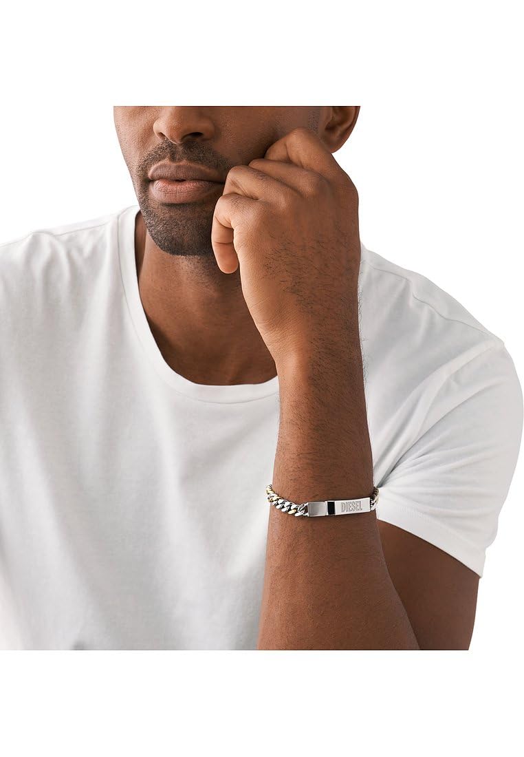 Diesel Herrenarmband in 2 Farben aus Edelstahl mit Karabinerverschluss