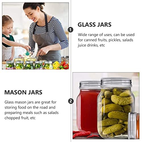 Hniuyun 4 pack Glass Regular Mouth Mason Jars, Clear Glass Jars with Silver Metal Lids for Sealing, Food Storage, Overnight Oats, Dry Food, Snacks, Candies, DIY Projects (16 oz - Image 4