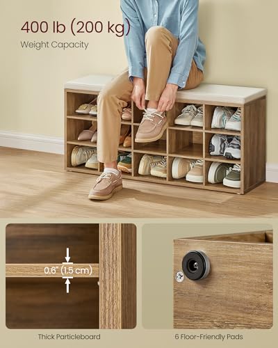image for VASAGLE CUSTOS Collection - Shoe Bench, Storage Bench with Padded Seat