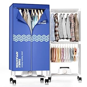 Clothes Dryer, Portable Drying Machine with Timer, 60inch Laundry Drying Wardrobe with Large Capacity, Electric Dryer…
