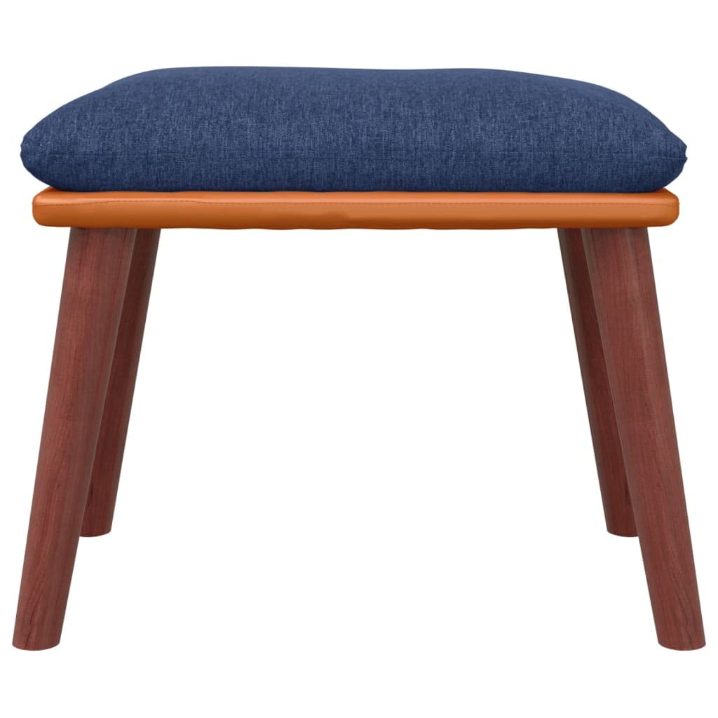 pouf contenitore quadrato,pouf rotondo,Poggiapiedi Blu 45x29,5x39 cm in Tessuto e SimilpelleGeeignet für Wohnzimmer, Schlafzimmer, Bad